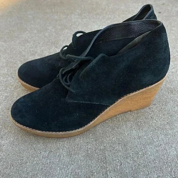 Cole Haan Black Suede Wedges Booties - Picture 6 of 13